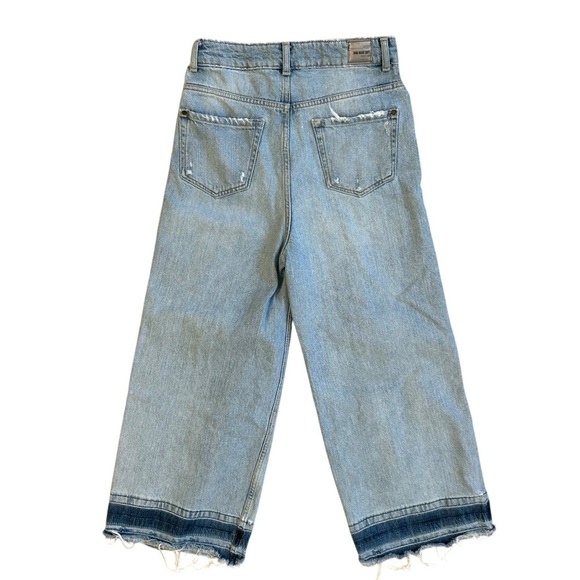 Zara Light Blue Distressed Flare Jeans - Picture 4 of 7